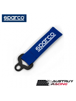 Porte clés SPARCO en cuir bleu