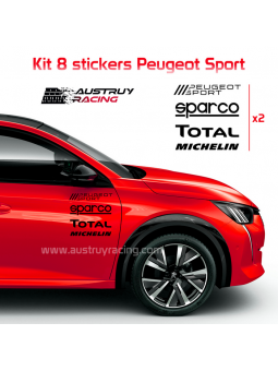 Kit 8 Stickers Peugeot Sport