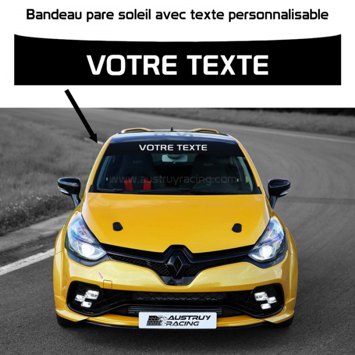 Bande Pare soleil Noir Mat - Sticker autocollant Pare brise